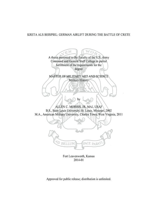 Morris, Allen - Transporte aéreo alemão durante a Batalha de Creta (2014)