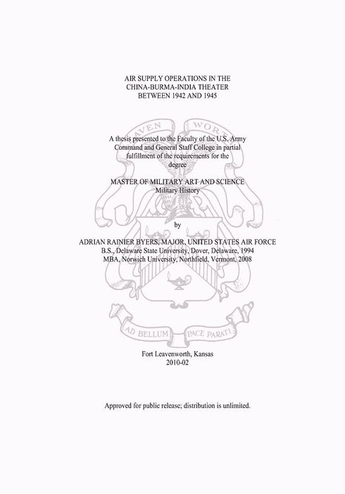 Byers, Adrian - 拜尔斯，阿德里安--1942-1945年中国-缅甸-印度战场的空中补给（2010年）。