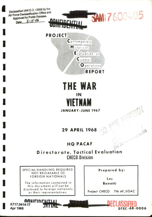USAF CHECO report 1968 04 - The War in Vietnam (January – June 1967)