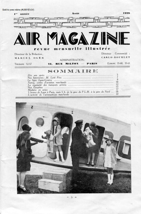 Air Magazine 1929 #8 (mês de Agosto)